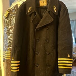 Vintage World War II wool navy jacket Aberdeen collection size XL rare With Id